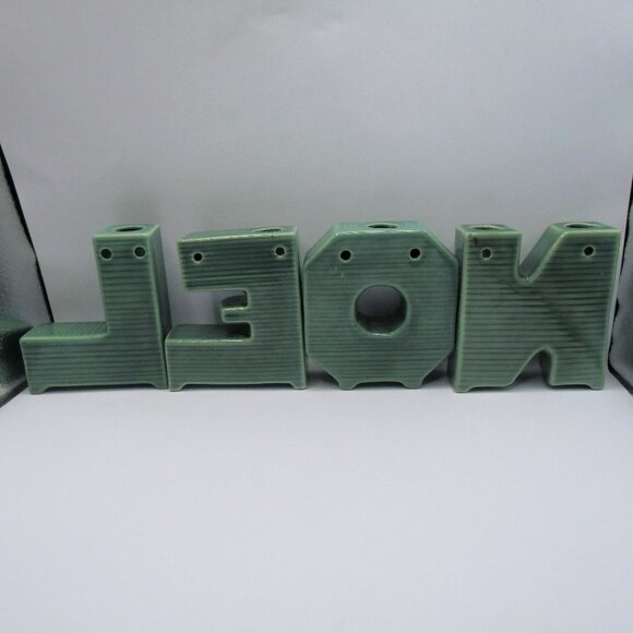 Lipper & Mann Creations Ceramic NOEL Candle Holders - Picture 9 of 15